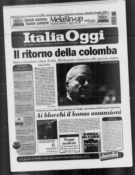 Italia oggi : quotidiano di economia finanza e politica